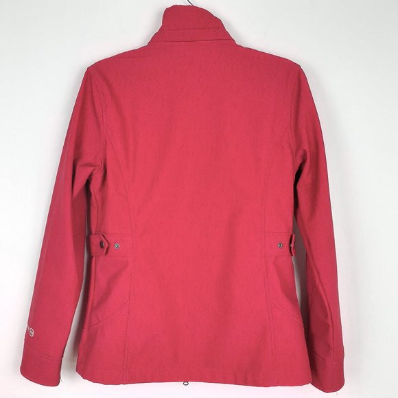 Faux Fur Lined Light Jacket, Size Small. Pink Red cozy plush outdoor - Picture 3 of 15